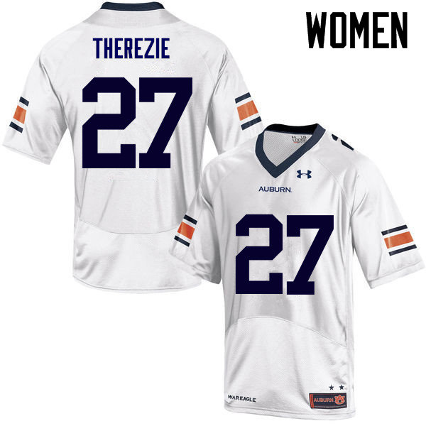 Women Auburn Tigers #27 Robenson Therezie College Football Jerseys Sale-White - Click Image to Close
